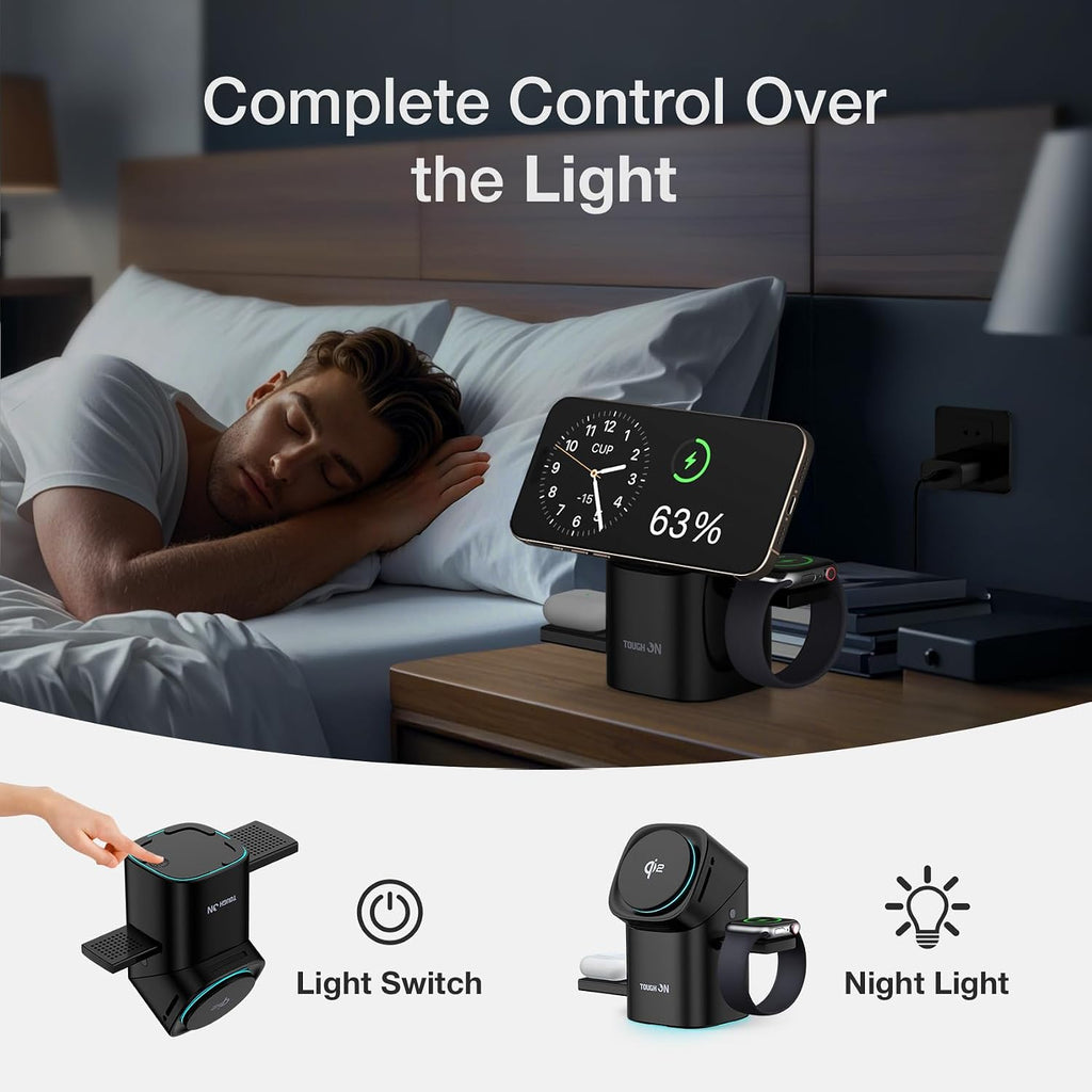 3 in 1 Wireless Charging Station for iPhone, Apple Watch & AirPods