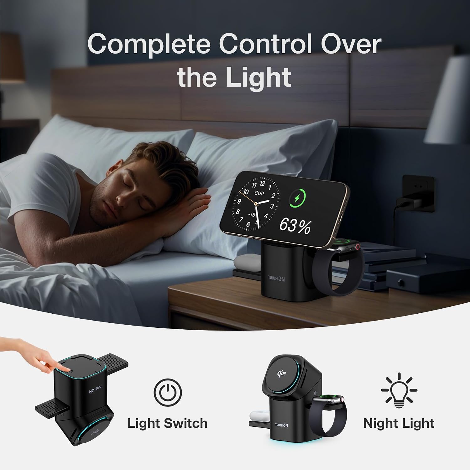 3 in 1 Wireless Charging Station for iPhone, Apple Watch & AirPods